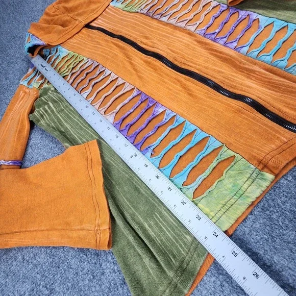 Rising International Hoodie XL Nepal Hippie Boho TieDye‎  Jacket Art To Wear - Picture 10 of 10
